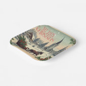 クラシック/ヴィンテージクリスマスシーンのマグカップ ペーパープレート (傾斜あり)