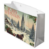 クラシック/ヴィンテージクリスマスシーンのマグカップ ラージペーパーバッグ (裏面アングル)