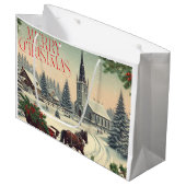 クラシック/ヴィンテージクリスマスシーンのマグカップ ラージペーパーバッグ (正面アングル)