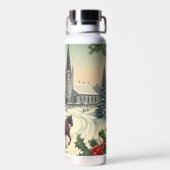 クラシック/ヴィンテージクリスマスシーン ウォーターボトル (背面)