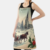 クラシック/ヴィンテージクリスマスシーン エプロン (インサイチュ)