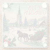 クラシック/ヴィンテージクリスマスシーン ガラスコースター (裏面)