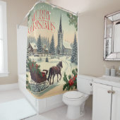 クラシック/ヴィンテージクリスマスシーン シャワーカーテン (インサイチュ)