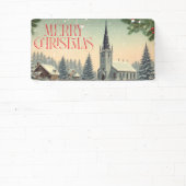 クラシック/ヴィンテージクリスマスシーン 横断幕 (インサイチュ)