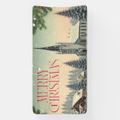 クラシック/ヴィンテージクリスマスシーン 横断幕 (縦)