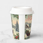 クラシック/ヴィンテージクリスマスシーン 紙コップ (右)