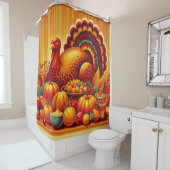 クラシック/ヴィンテージ感謝祭トルコ シャワーカーテン (インサイチュ)