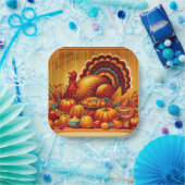 クラシック/ヴィンテージ感謝祭トルコ ペーパープレート (パーティー)