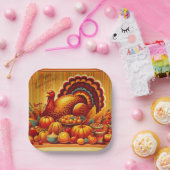 クラシック/ヴィンテージ感謝祭トルコ ペーパープレート (パーティー)