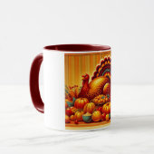 クラシック/ヴィンテージ感謝祭トルコ マグカップ (正面左)