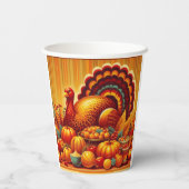 クラシック/ヴィンテージ感謝祭トルコ 紙コップ (裏面)