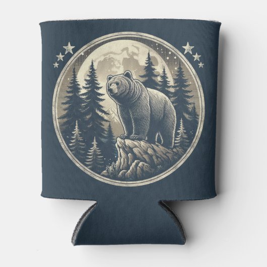 クラシック/ヴィンテージ荒野ベア 缶クーラー (正面)