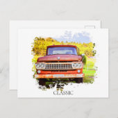 *~* クラシック ヴィンテージ アンティーク サビれた トラック ポストカード (正面/裏面)