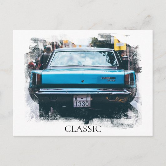 *~* クラシック ヴィンテージ オールド アンティーク カー ペインティング ポストカード (正面)