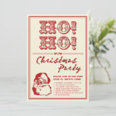 クラシック ヴィンテージ サンタ HO HO クリスマス パーティー 招待状 (スタンド正面)