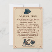 クラシック ヴィンテージ スーツ グルームズマン プロポーズ インヴィテーション 招待状 (裏面)