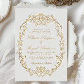 クラシック ヴィンテージ バロック ビクトリアン ブルー ウェディング インビテ 招待状