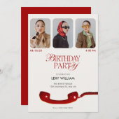 クラシック ヴィンテージ ファッション フォト コラージュ 誕生日 招待状 (正面/裏面)