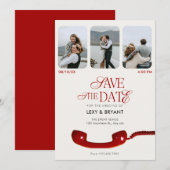 クラシック ヴィンテージ フォト コラージュ ウェディング セーブザデート (正面/裏面)