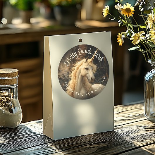 クラシック ヴィンテージ フォレスト ユニコーン 封筒 ファンタジー ラウンドシール