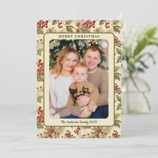 クラシック ヴィンテージ ホリーの実 写真 クリスマス (スタンド正面)