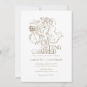 クラシック ヴィンテージ ラスティック ゴールド モノグラム ウェディング 招待状 (正面)