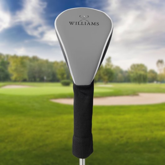 クラシック 個人名 ゴルフクラブ グレー ゴルフヘッドカバー