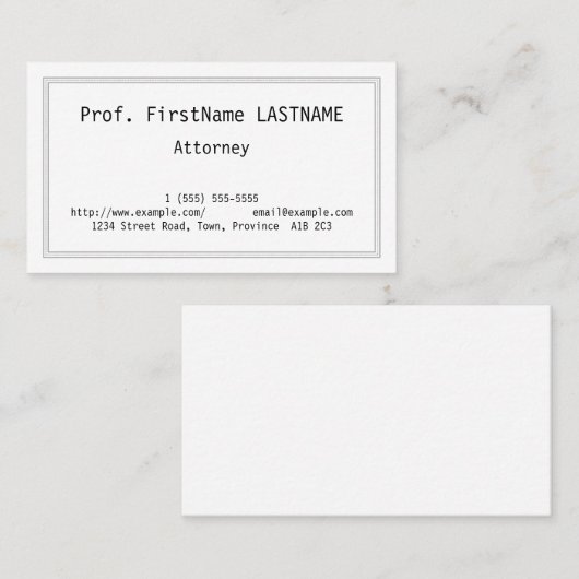 クラシック、名伝統的刺 名刺 (正面/裏面)