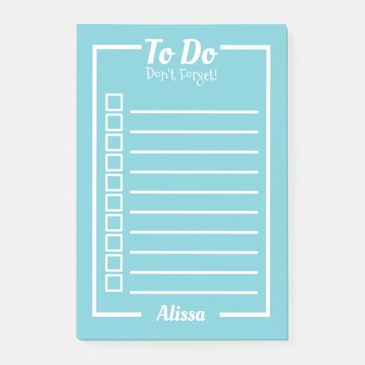 クラシック：名前付きのティックボックスの一覧 ポストイット (正面)