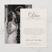 クラシック 夫婦の結婚記念写真 ウェディングカード 招待状 (正面/裏面)