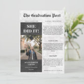 クラシック 彼女はやり遂げた | 卒業新聞写真 招待状 (スタンド正面)