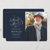 クラシック·書シンプル道写真記念碑 サンキューカード (正面/裏面)