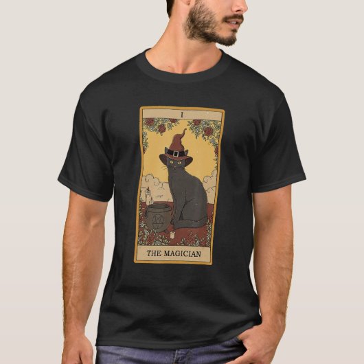 クラシック 猫 の 魔術師 Tシャツ (正面)