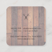 クラシック | 理容師店 | 木製トリム スクエア名刺 (裏面)