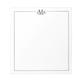 クラシック、白黒モノグラムの ノートパッド