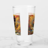 クラシック、秋の屋根付き橋 タンブラーグラス (右)
