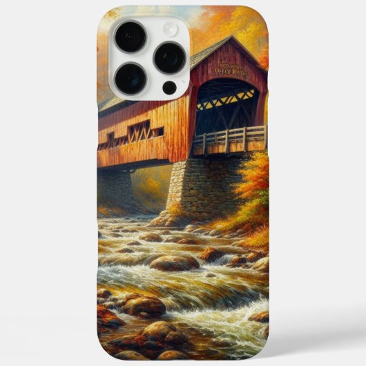 クラシック、秋の屋根付き橋 Case-Mate iPhoneケース (裏面)