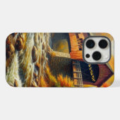 クラシック、秋の屋根付き橋 iPhoneケース (裏面横)