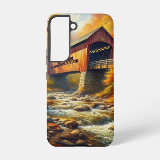 クラシック、秋の屋根付き橋 SAMSUNG GALAXYケース (裏面)
