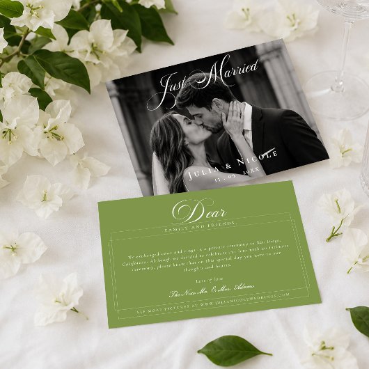クラシック 結婚しました 写真 ウェディング・カード 招待状