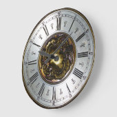 クラシック |装飾用メタリックローマ数字画像 ラージ壁時計 (傾斜)