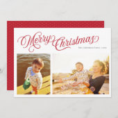 クラシック |赤2枚の写真 シーズンカード (正面/裏面)