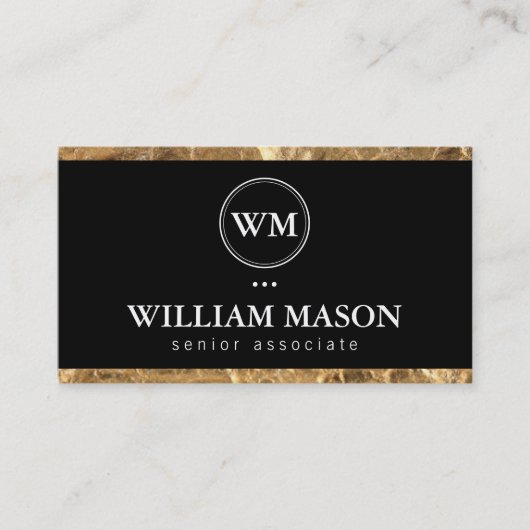 クラシック |金ゴールドトリム 名刺 (正面)