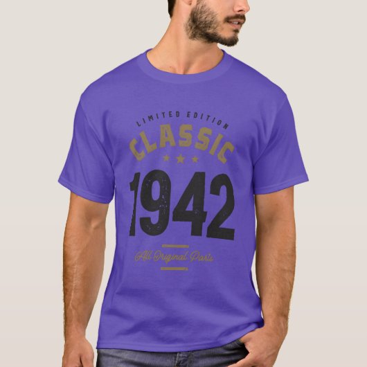 クラシック 1942 80歳の誕生日 レトロ Tシャツ (正面)