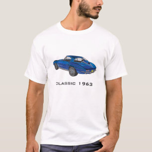 クラシック 1963ブルーコルベットTシャツ Tシャツ