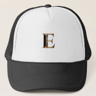 クラシック"E"レターモノグラム印刷モノクロ キャップ