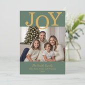 クラシック「Joy」クリスマス・ホリデー・フォト・カード シーズンカード (スタンド正面)