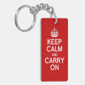 クラシック Keep Calm and Carry On とイギリスの旗 キーホルダー (正面左)