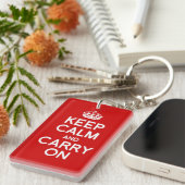 クラシック Keep Calm and Carry On とイギリスの旗 キーホルダー (正面右)