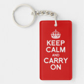 クラシック Keep Calm and Carry On とイギリスの旗 キーホルダー (正面)